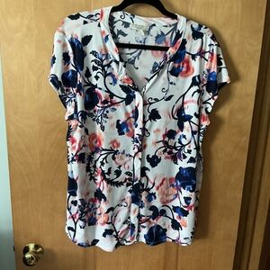 Dana Buchman Multicolor Floral Blouse